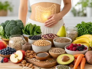 Een frisse mix van groenten, fruit, peulvruchten, noten en zaden die de spijsvertering op natuurlijke wijze ondersteunt.